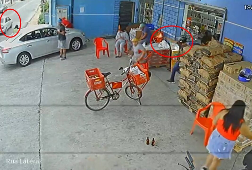 Mulher é atingida por bala perdida durante tiroteio em distribuidora