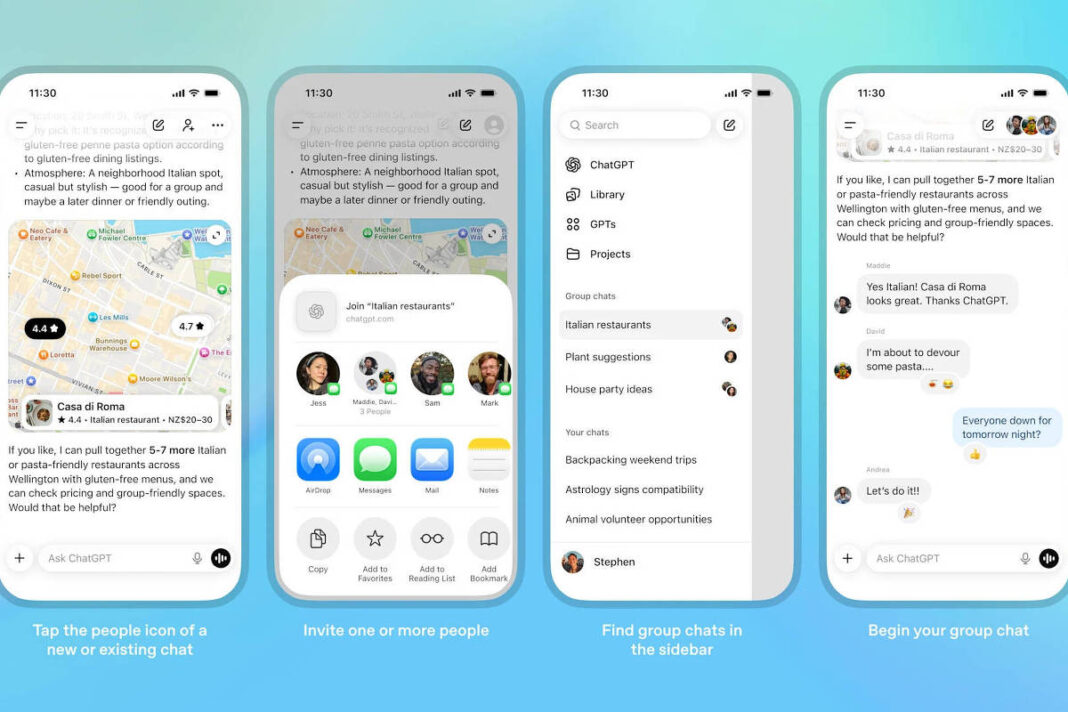 OpenAI recebe grupos no ChatGPT, com reações e memes de IA – 20/11/2025 – Tec