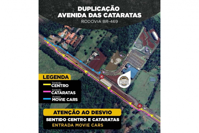 Duplicação da Rodovia das Cataratas terá alteração de tráfego a partir desta quarta-feira