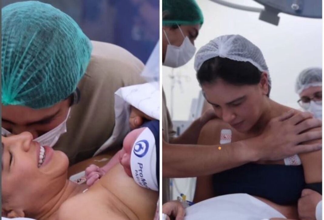 Mariana Rios compartilha registros do parto do primeiro filho, Palo