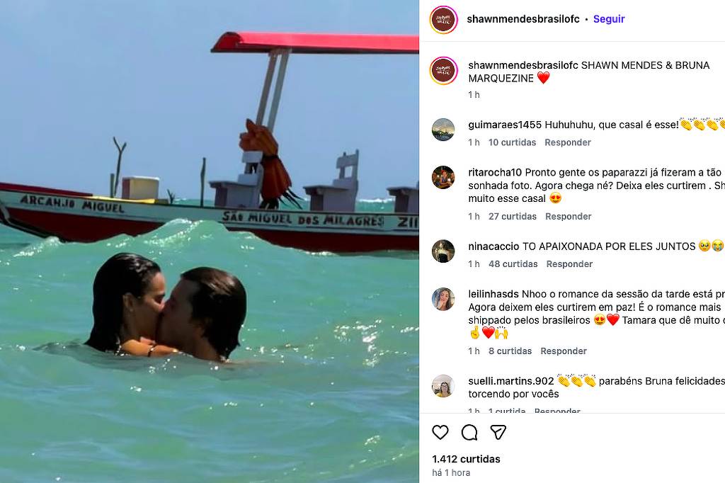 Bruna Marquezine e Shawn Mendes são flagrados por fãs – 31/12/2025 – Celebridades