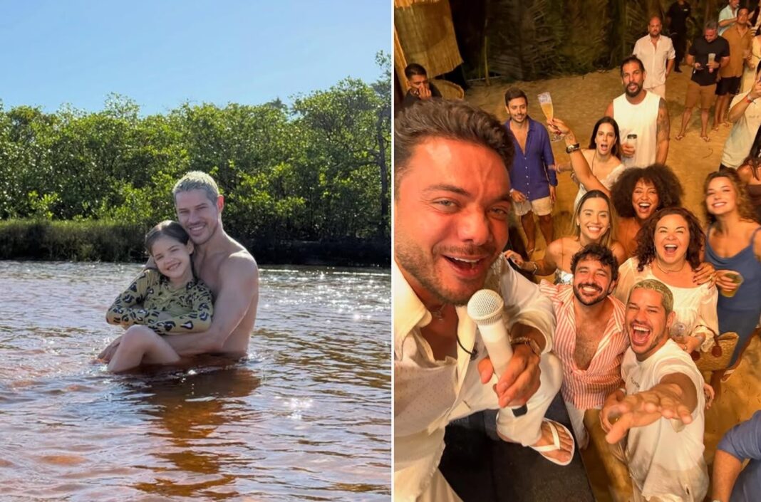 José Loreto abre álbum de fotos com filha e namorada na Bahia
