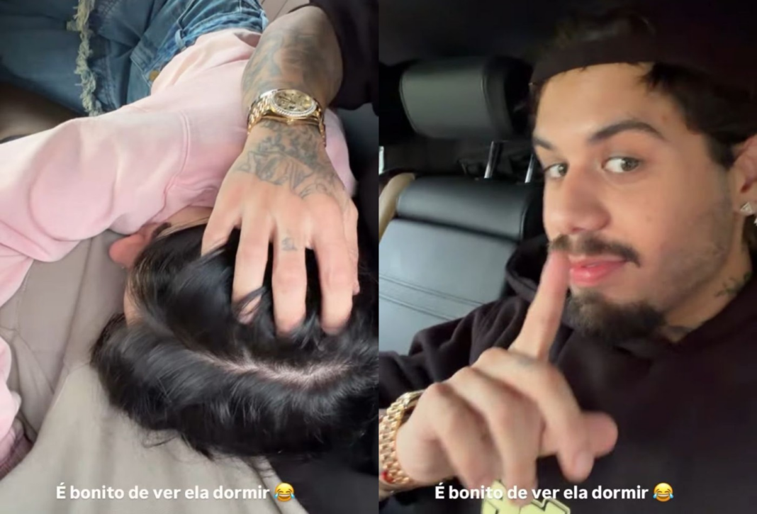 Ana Castela ganha cafuné de Zé Felipe enquanto dorme no colo do cantor; vídeo