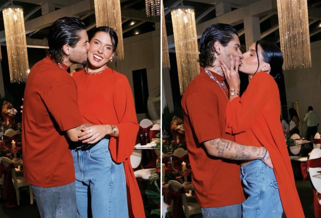 Zé Felipe posa agarradinho com Ana Castela no 1º Natal juntos; FOTOS