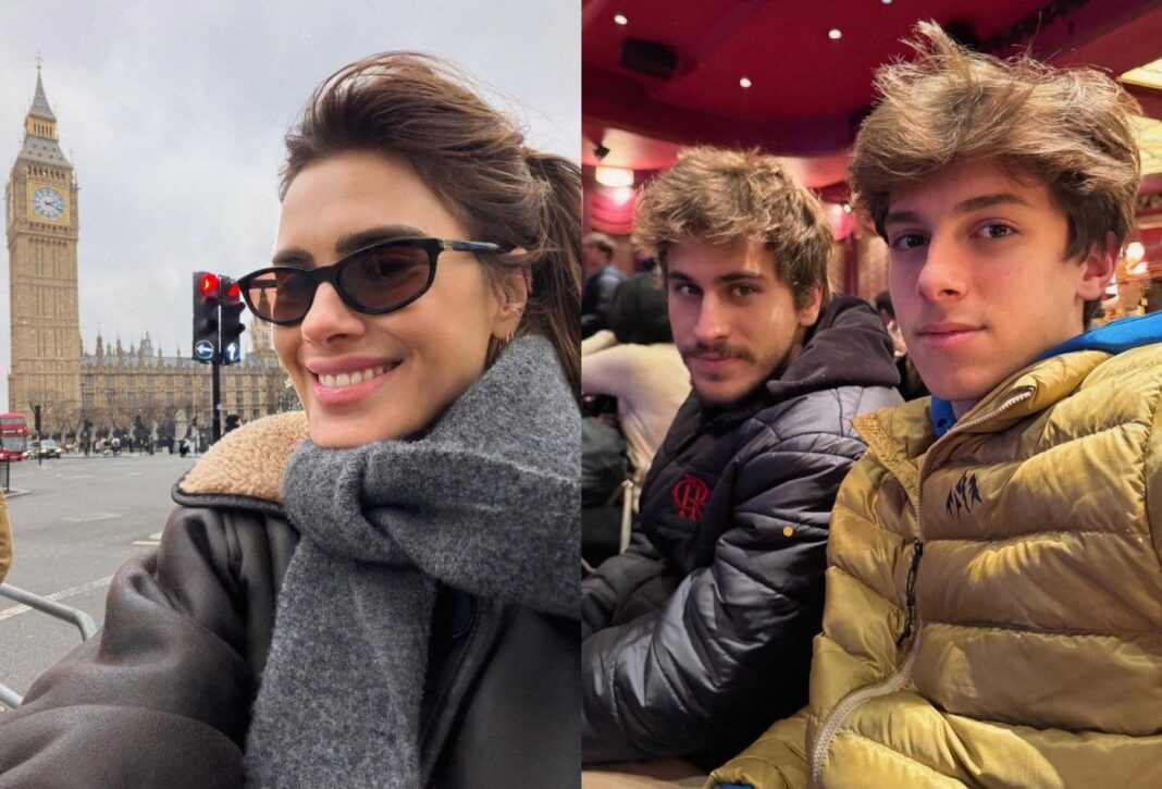 Carolina Dieckmmann abre álbum de Natal em Londres com os filhos: ‘Que genética!’