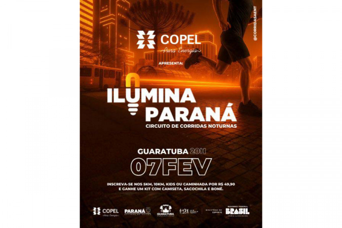 Estado e Copel vão promover corrida de rua noturna em Guaratuba no dia 7 de fevereiro