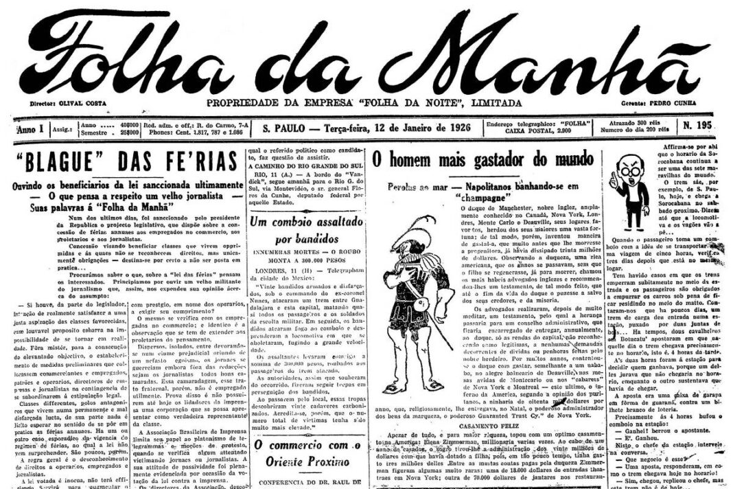 1926: Deputados da oposição ganharão recepção em passagem por SP – 11/01/2026 – Banco de Dados