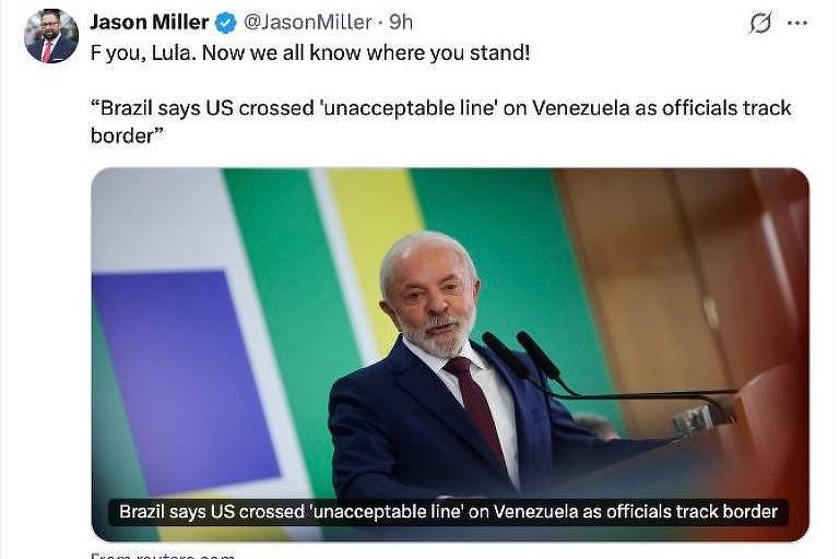 ‘Fuck you, Lula’, diz ex-conselheiro de Trump a brasileiro – 05/01/2026 – Mundo