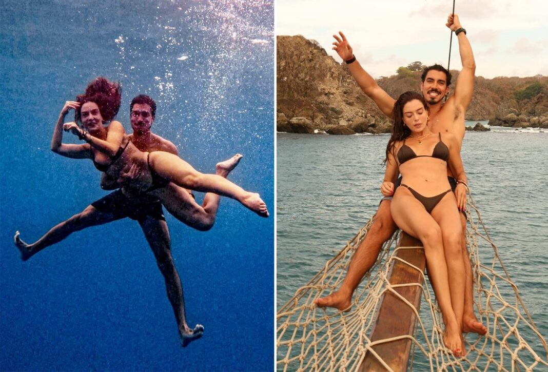 Giovanna Lancellotti mergulha e curte romance com Gabriel David em Noronha; vídeos