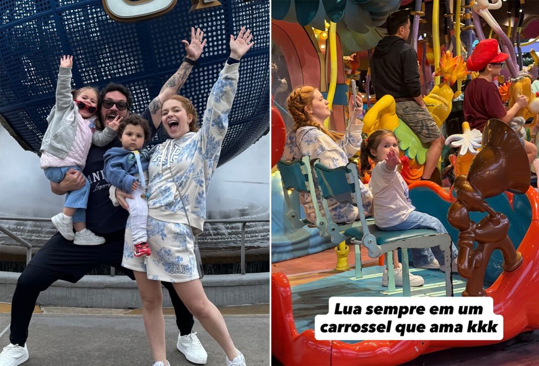 Viih Tube e Eliezer abrem álbum de diversão em parque de Orlando com Lua e Ravi; assista