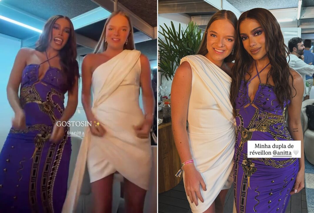 Rafaella Justus tieta Anitta em festa de Réveillon no Rio e elas dançam juntas