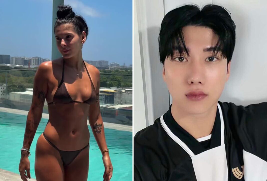 De biquíni, Ana Castela ganha cantada de influencer coreano e agita a web