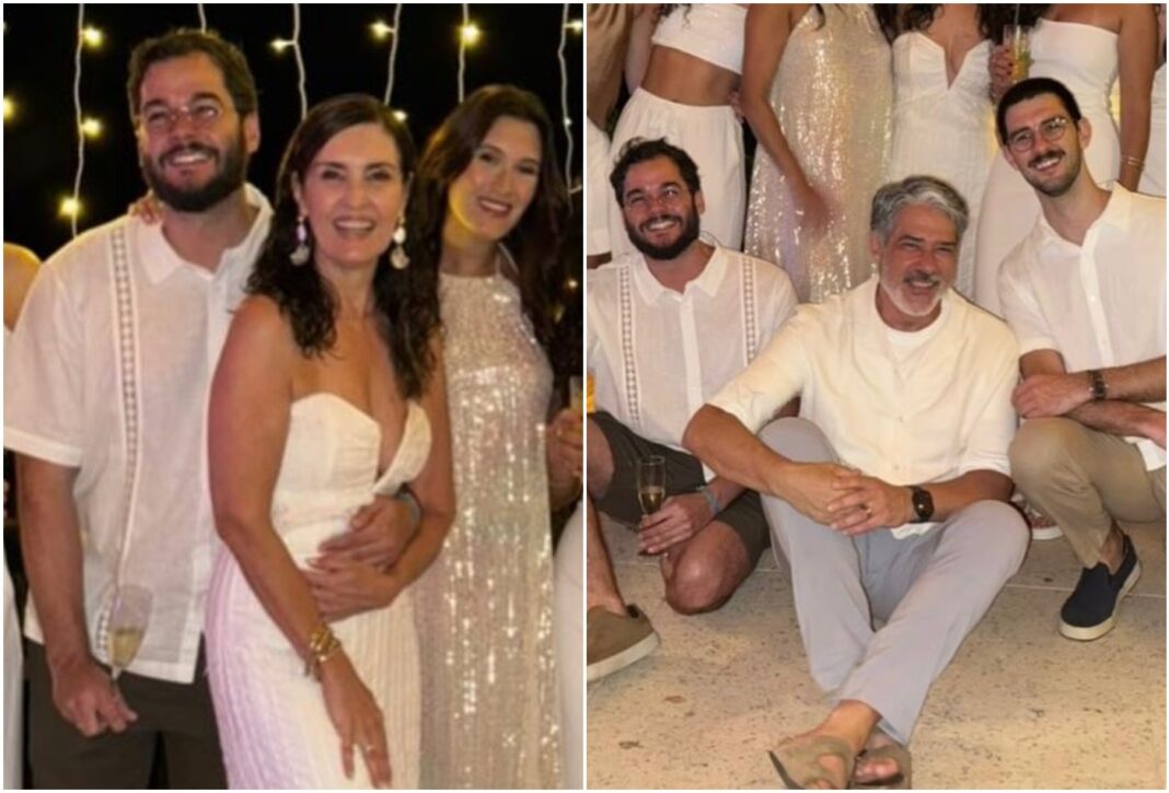 Fátima Bernardes e William Bonner passam Réveillon juntos, com os filhos e atuais parceiros