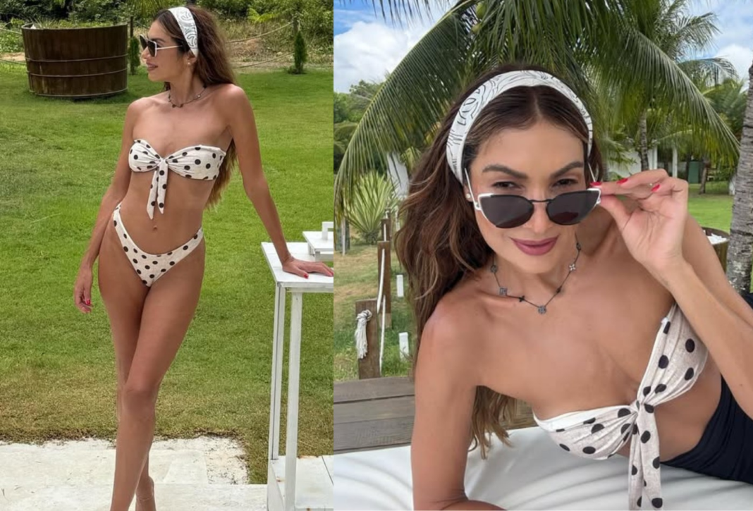 Patrícia Poeta abre baú de fotos com biquíni de bolinhas: ’60’s style’; fotos