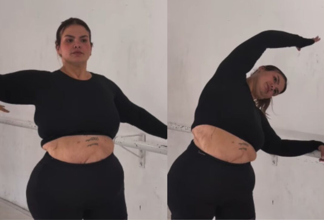 Thais Carla impressiona em aula de jazz após perder mais de 80 kg