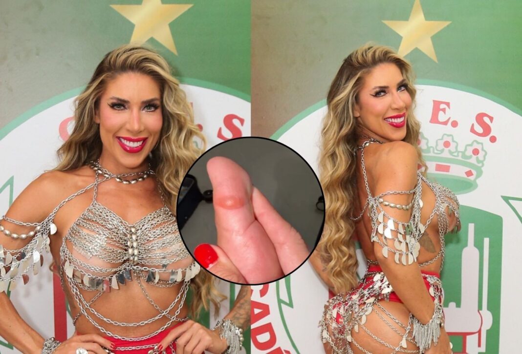 Tati Minerato mostra bolhas nos pés após o primeiro ensaio de quadra de 2026