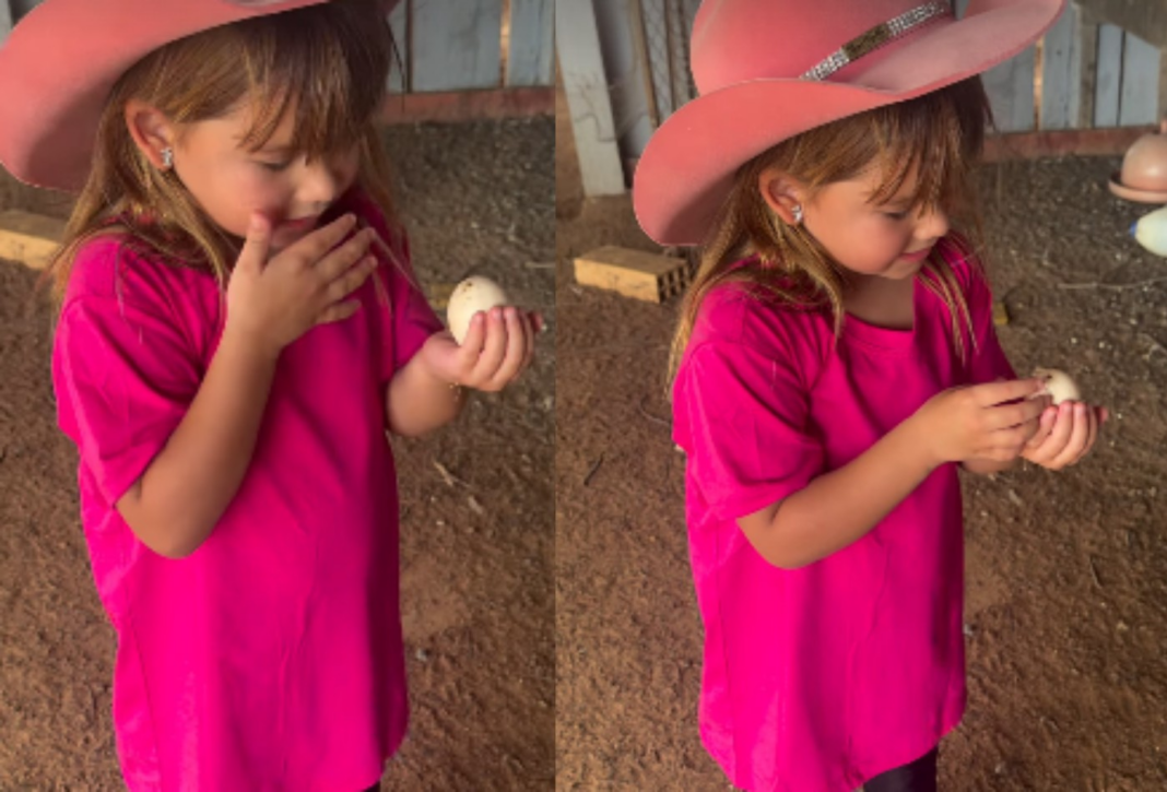 Poliana Rocha, mãe de Zé Felipe, elogia Maria Flor em fazenda: ‘Estilo de boiadeira’