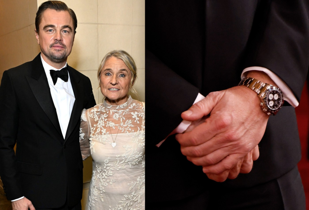 Leonardo DiCaprio faz rara aparição com a mãe usando relógio avaliado em R$460 mil no Globo de Ouro