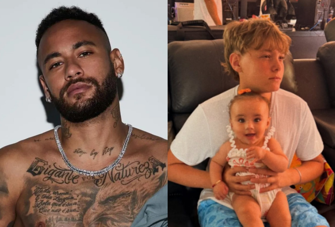 Primogênito de Neymar surge em clique raro com Mel, a caçula do jogador