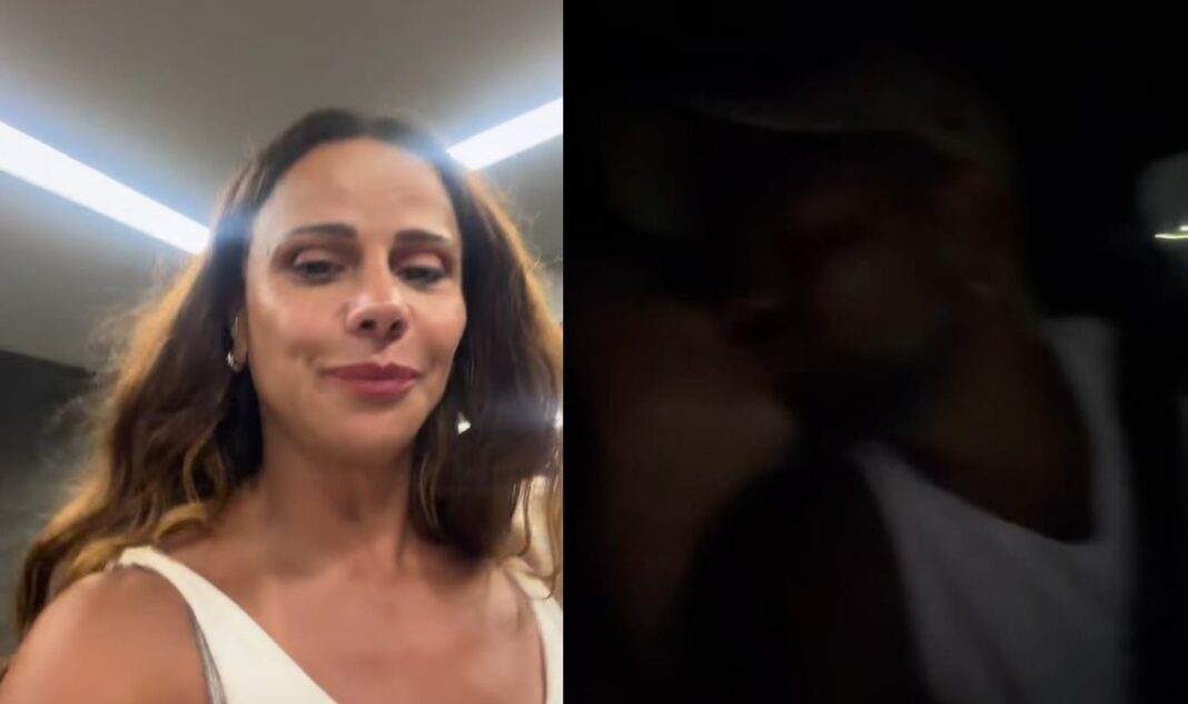 Viviane Araujo termina gravação de ‘Três Graças’ tarde e é buscada por marido em Estúdios Globo
