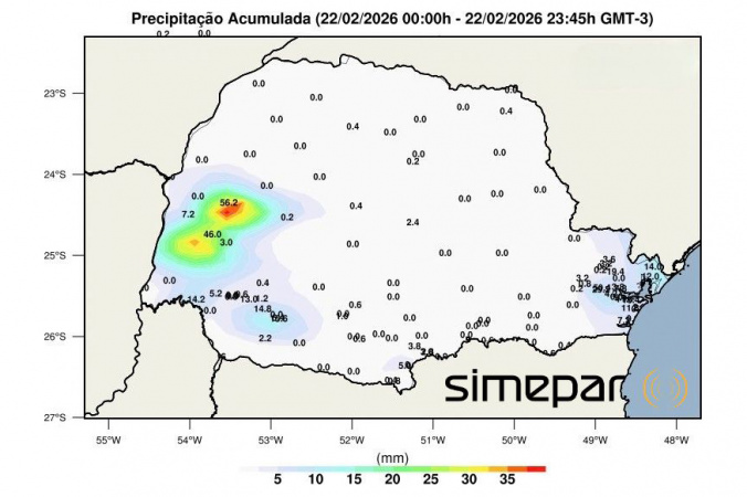 Paraná teve chuvas intensas no fim de semana e previsão indica novas pancadas isoladas