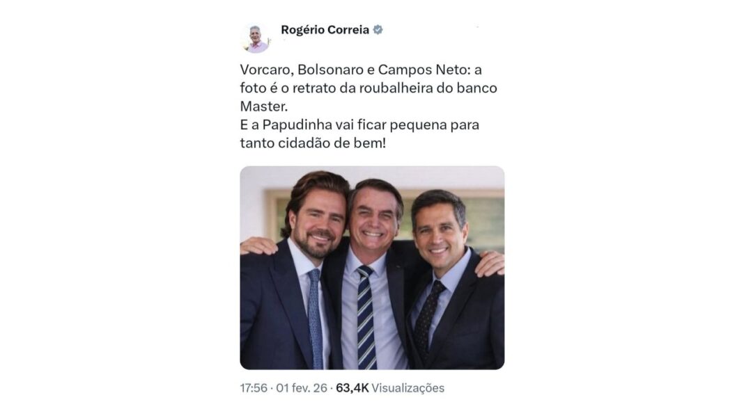 Deputado aciona conselho de ética contra petista por montagem que une Vorcaro a Bolsonaro