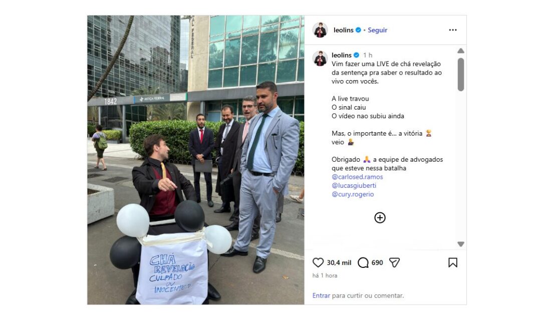 Justiça reverte condenação de Léo Lins a oito anos de prisão