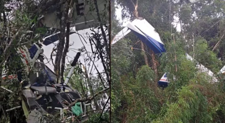 Avião monomotor cai em área rural de Piên e piloto morre no local