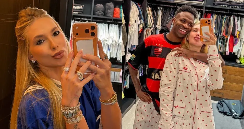 Virginia usa camiseta de mais de R$ 8 mil para ver jogo de Vini Jr.